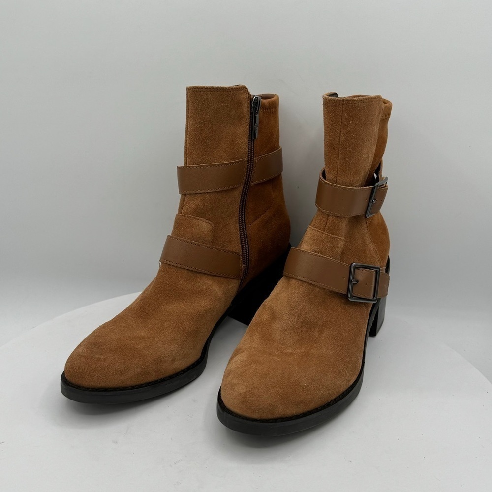Donald Pliner Darby Womens Suede Ankle Boot Color‎ Saddle Size 7 NWOB